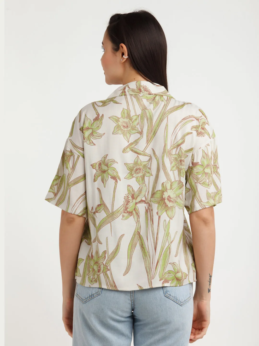 Off White Printed Shirt
