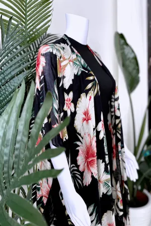 OH SUNNY DAY TROPICS KIMONO IN BLACK