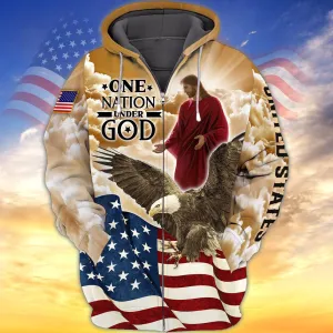 One Nation Under God Shirt Eagle American Pride 3D Full Print