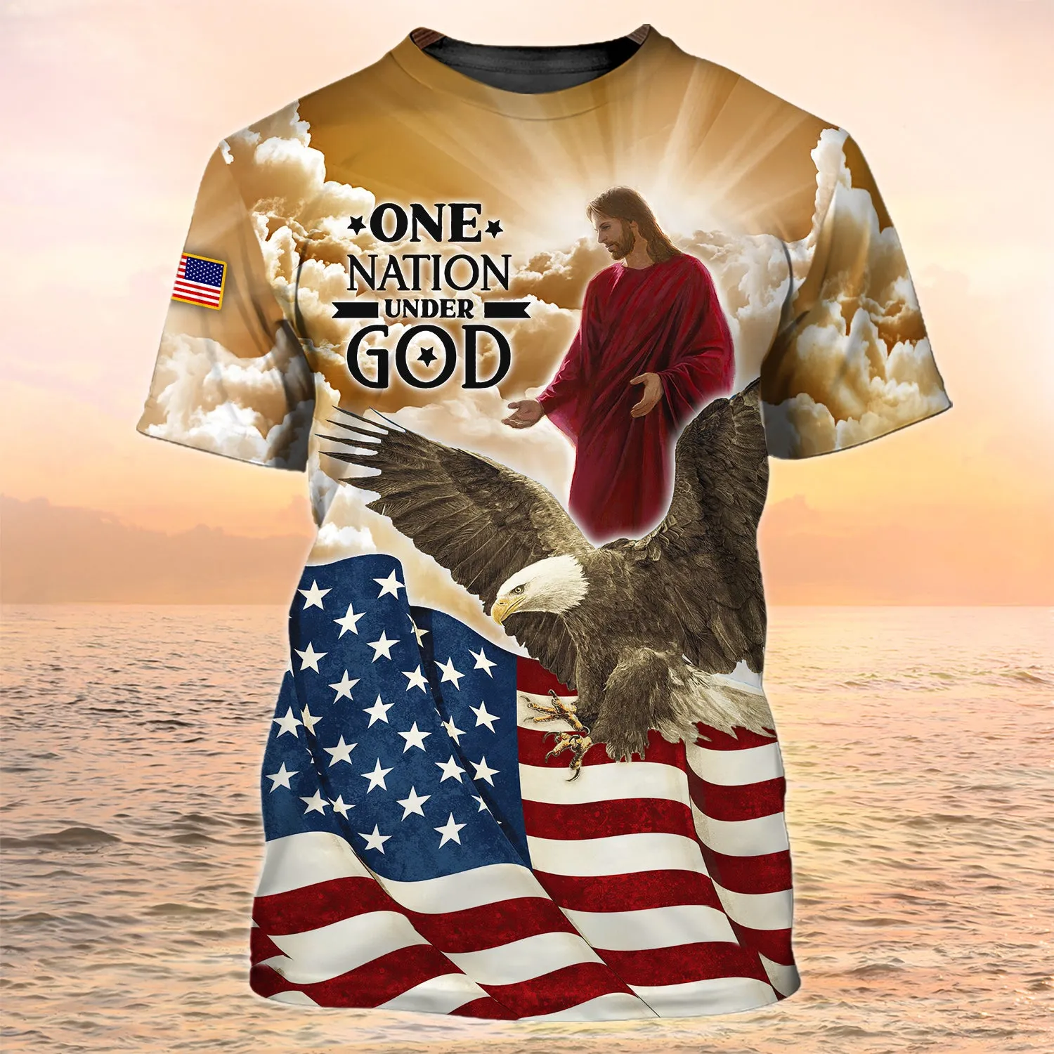 One Nation Under God Shirt Eagle American Pride 3D Full Print