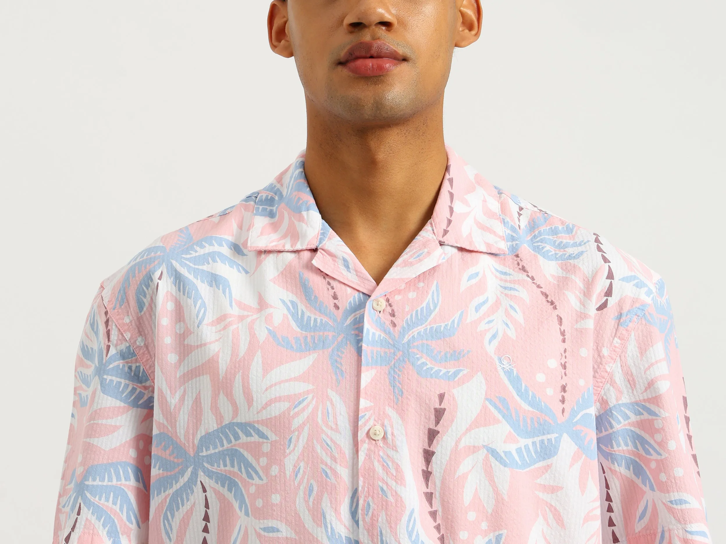 Oversized Fit Resort Collar Tropical Shirt