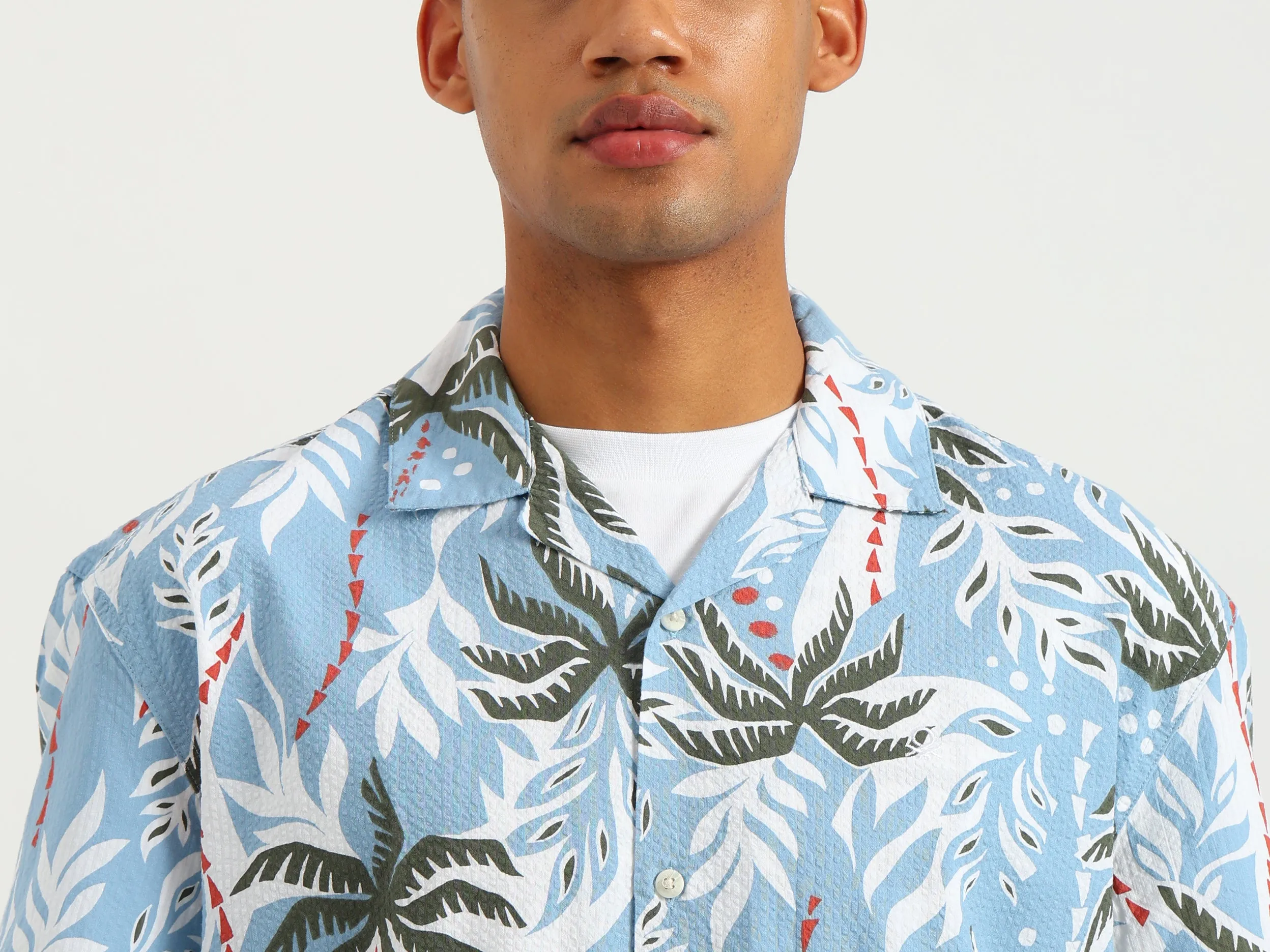 Oversized Fit Resort Collar Tropical Shirt