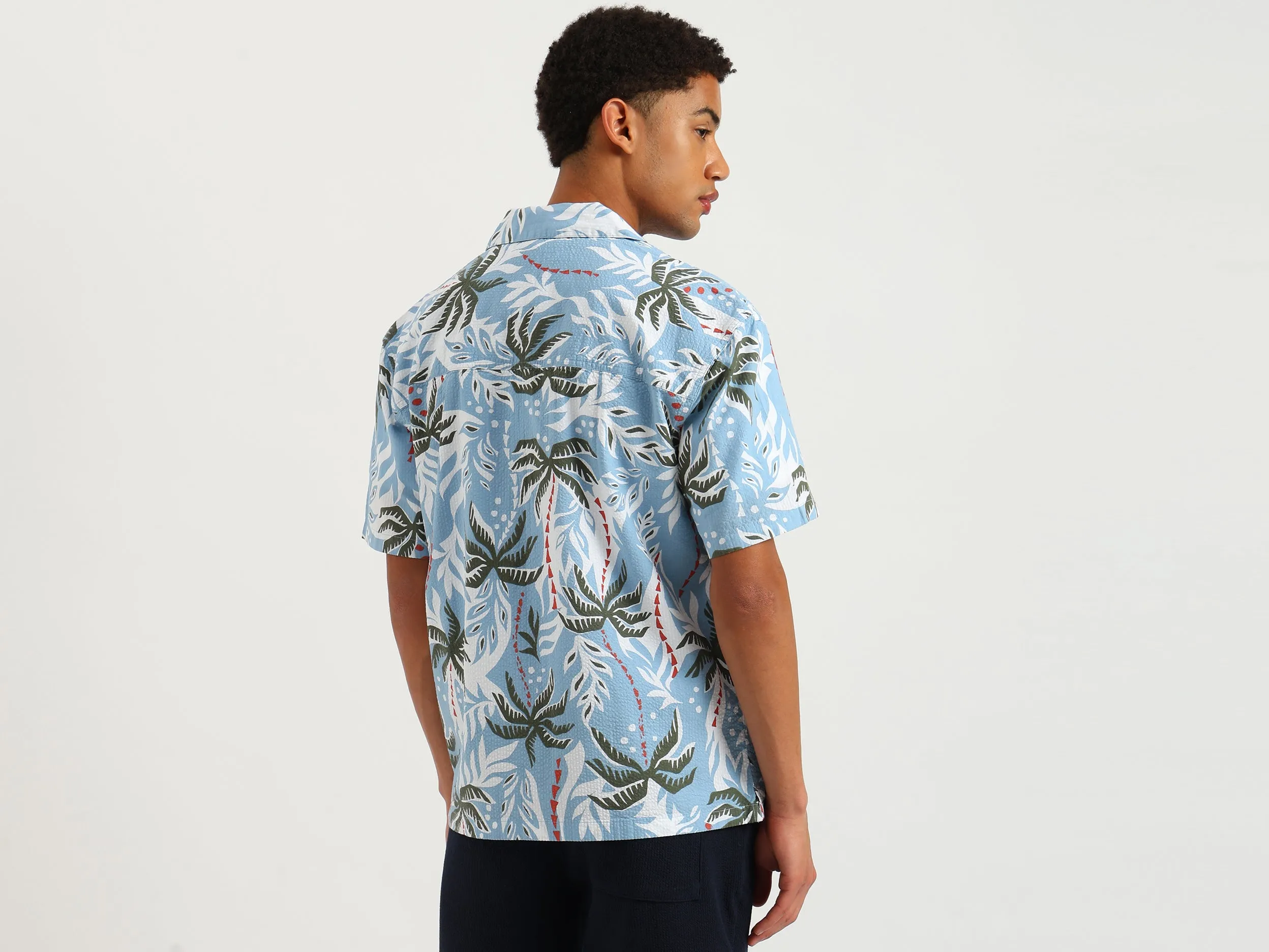 Oversized Fit Resort Collar Tropical Shirt