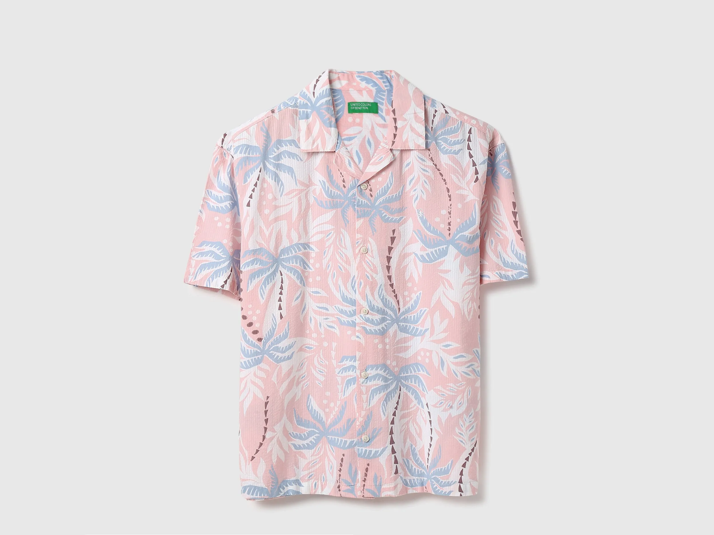Oversized Fit Resort Collar Tropical Shirt