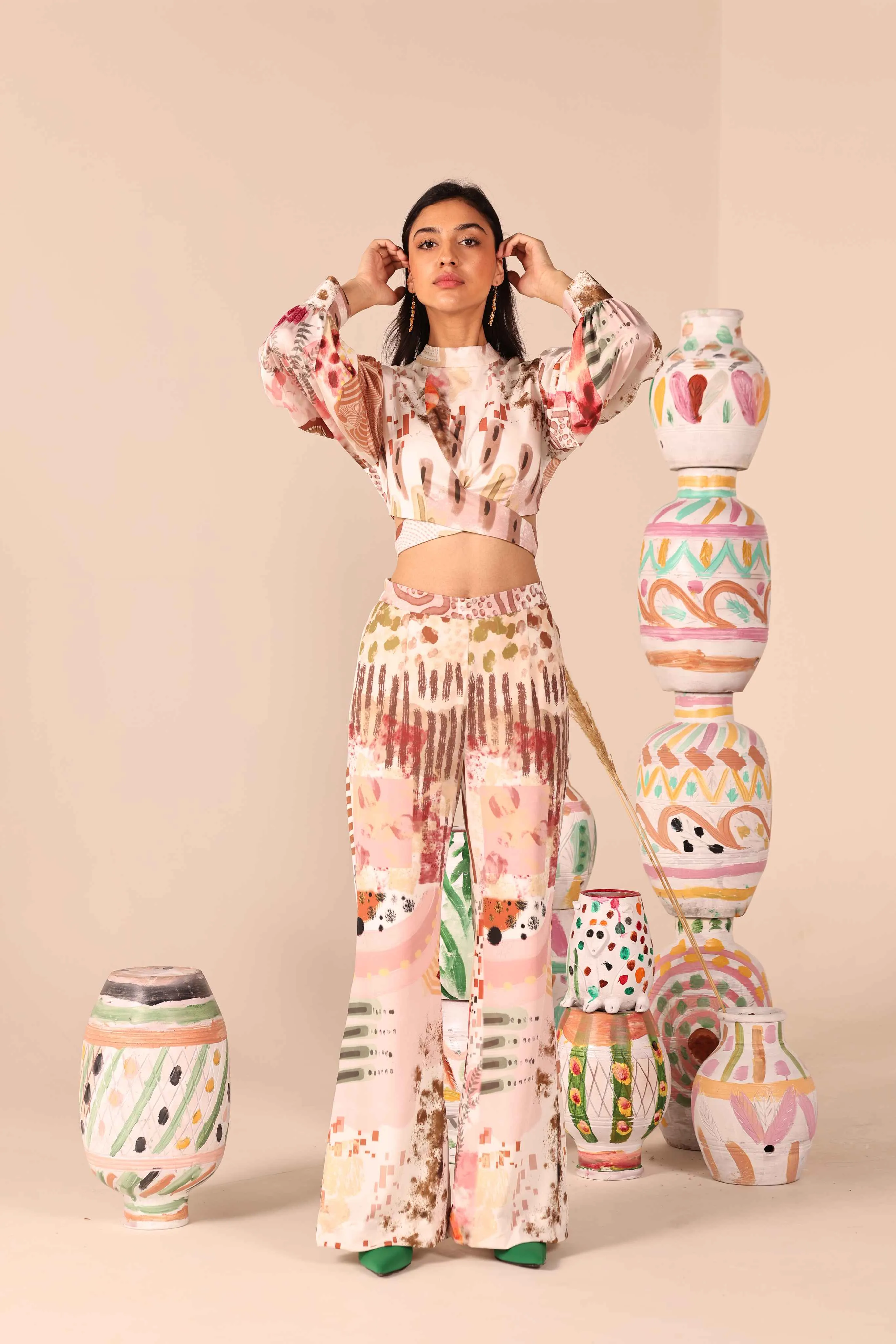 Palm Paradise Modal Satin Co-Ord Set