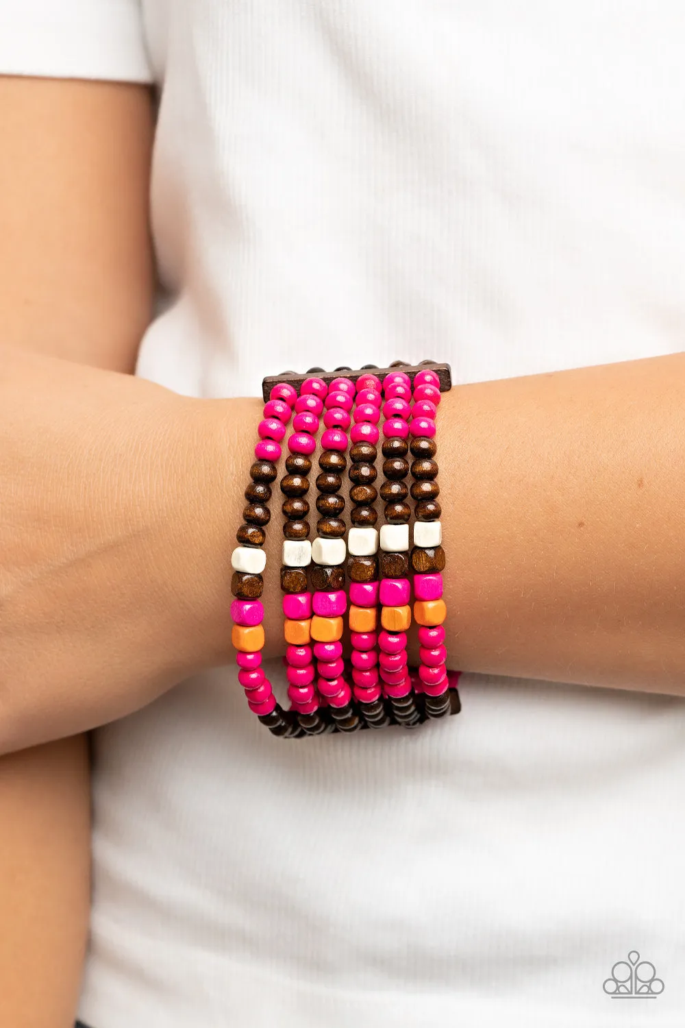 Paparazzi -  Dive into Maldives - Pink Bracelet