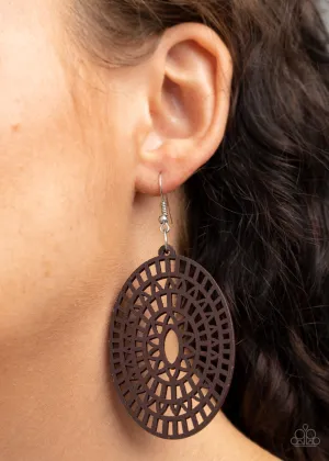 Paparazzi -   Tropical Retreat - Brown Earrings