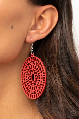 Paparazzi Tropical Retreat Earrings Red