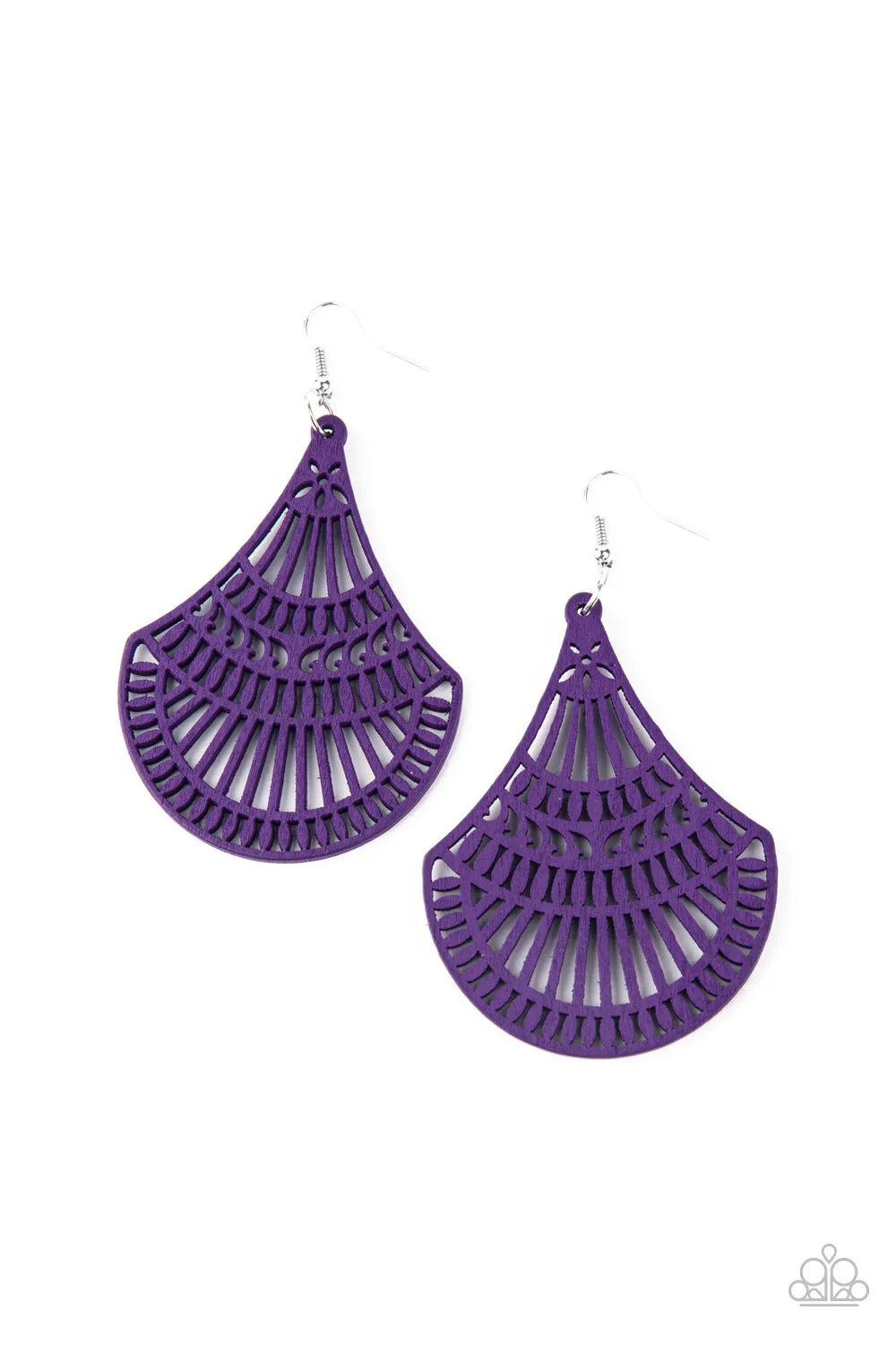 Paparazzi Tropical Temptress - Purple Wooden Earrings