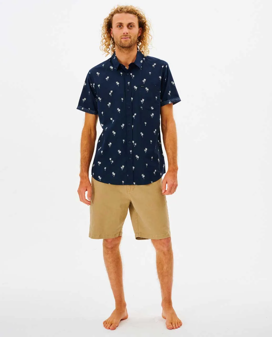 PARADISE PALMS S/S SHIRT - NAVY