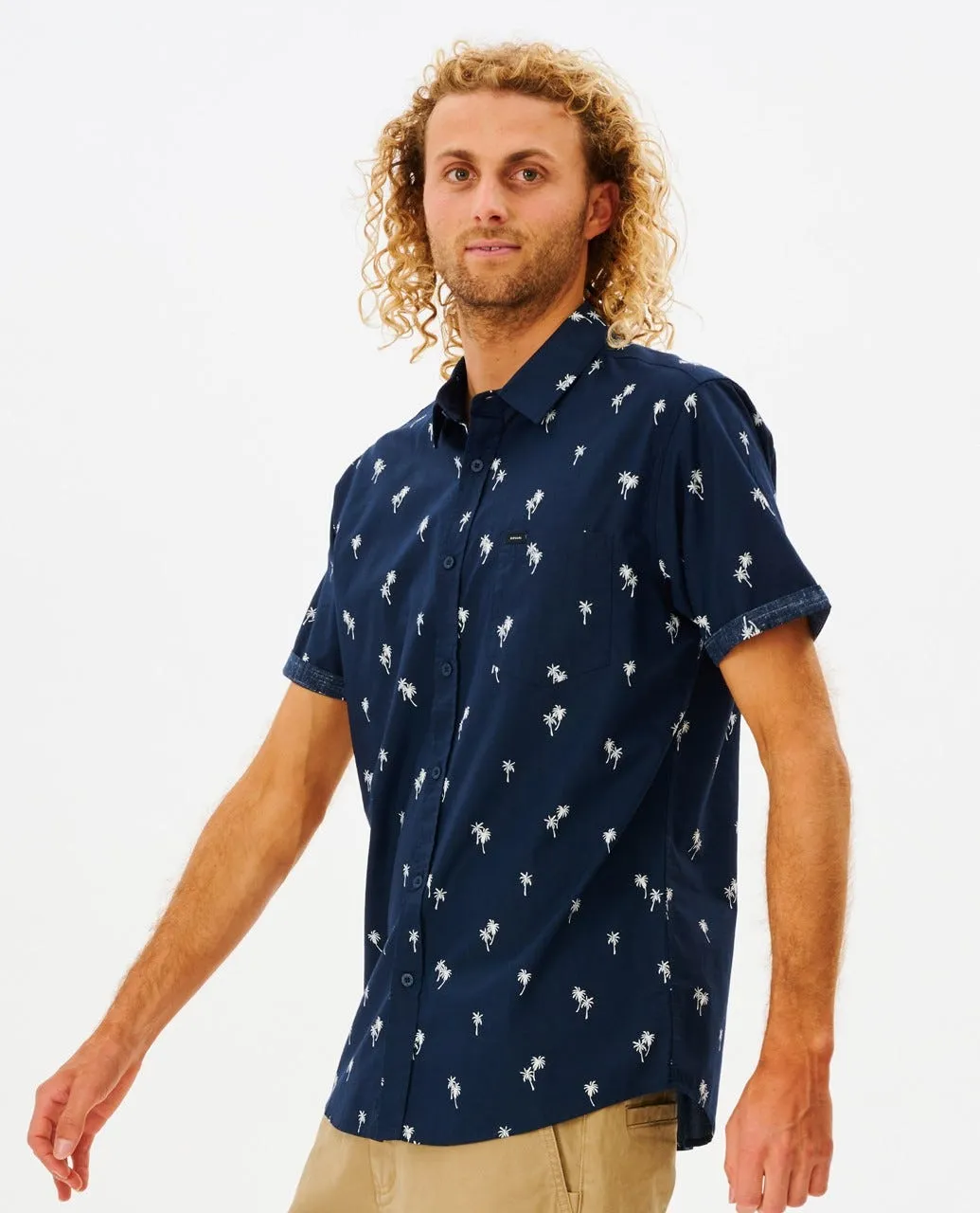 PARADISE PALMS S/S SHIRT - NAVY