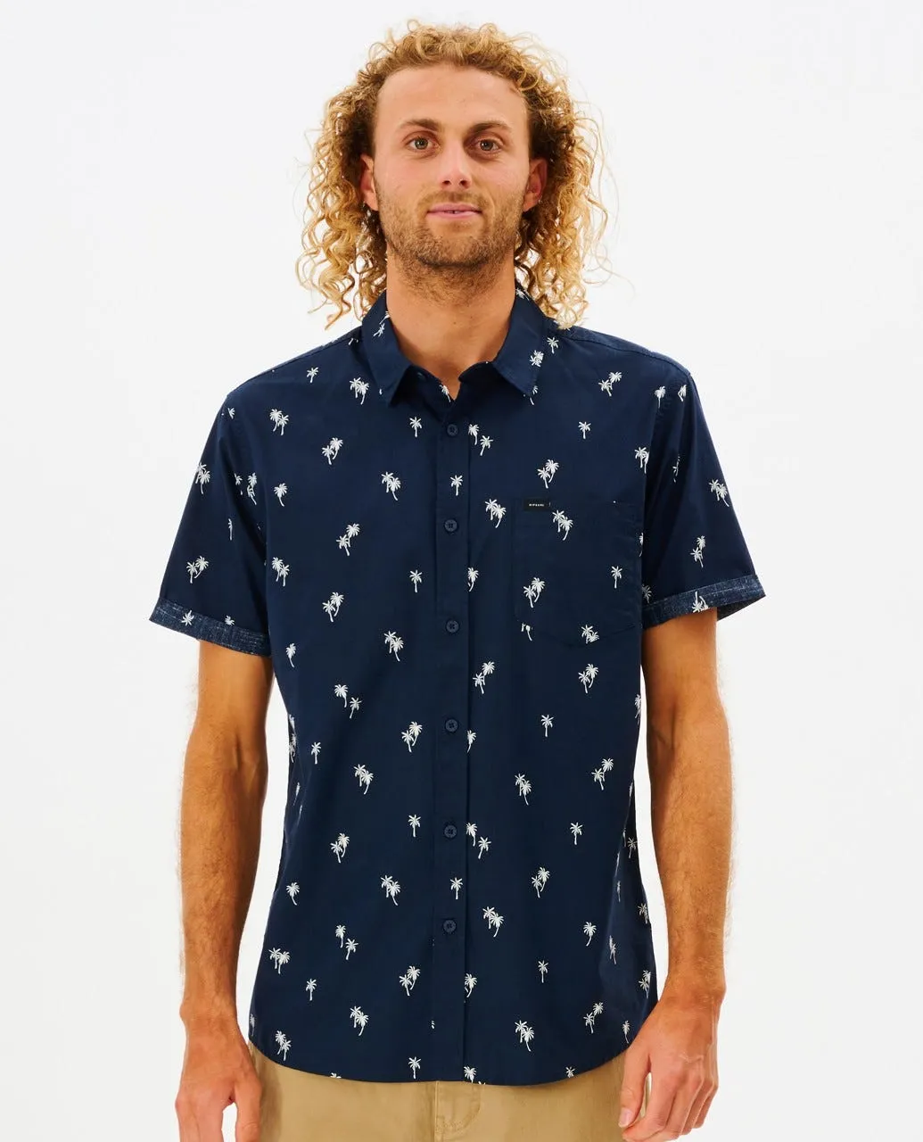 PARADISE PALMS S/S SHIRT - NAVY