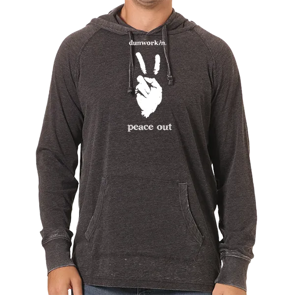 Peace Out  Unisex Light Weight Vintage Wash Hoodie