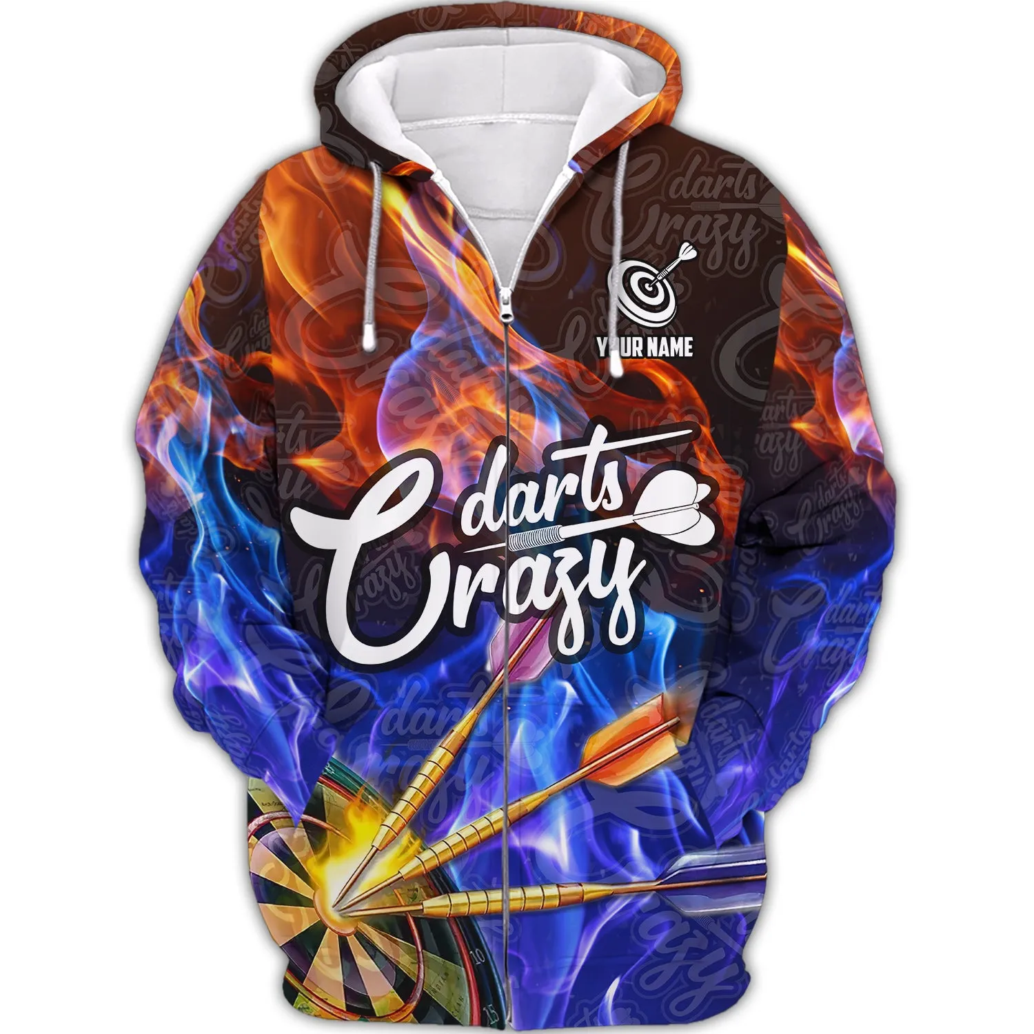 Personalized Name Crazy Darts 3D Printed Shirts