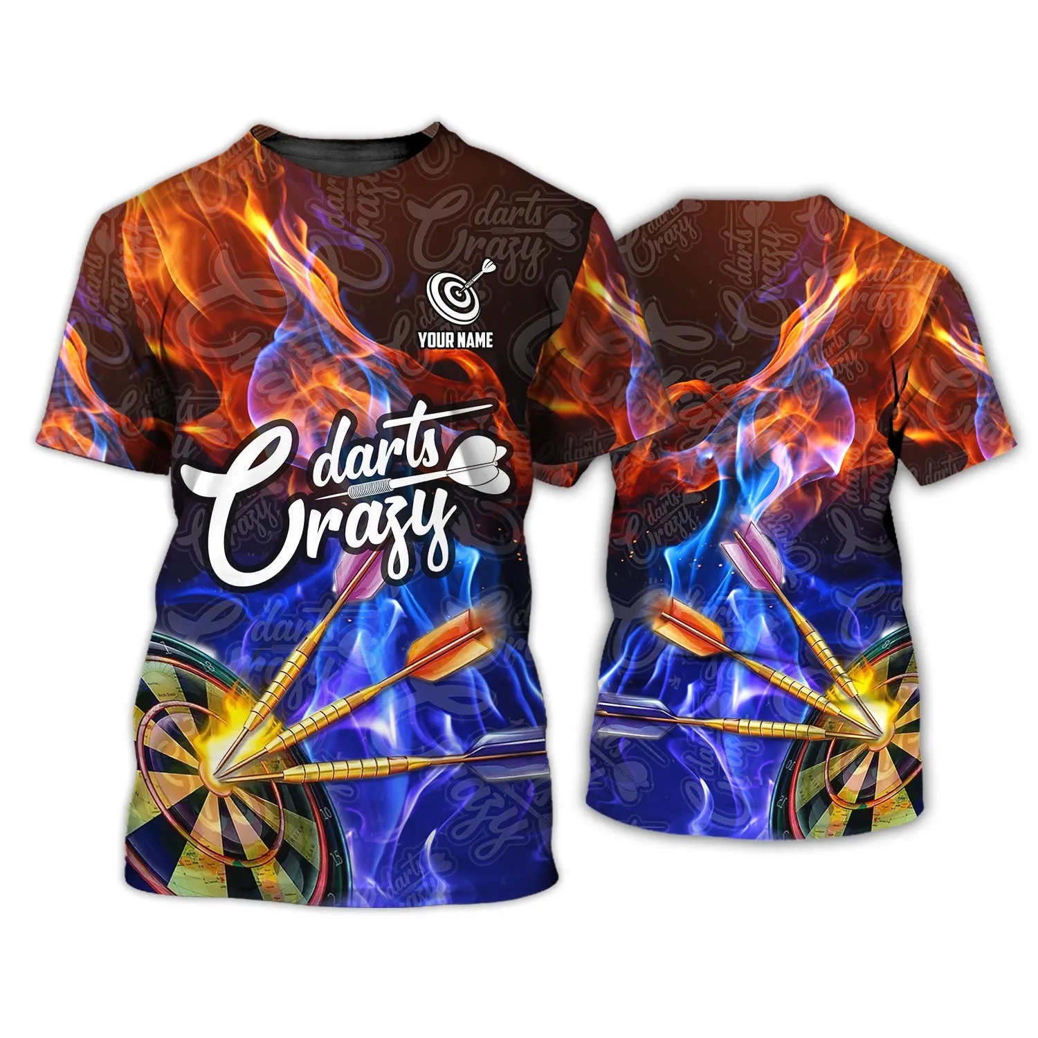 Personalized Name Crazy Darts 3D Printed Shirts
