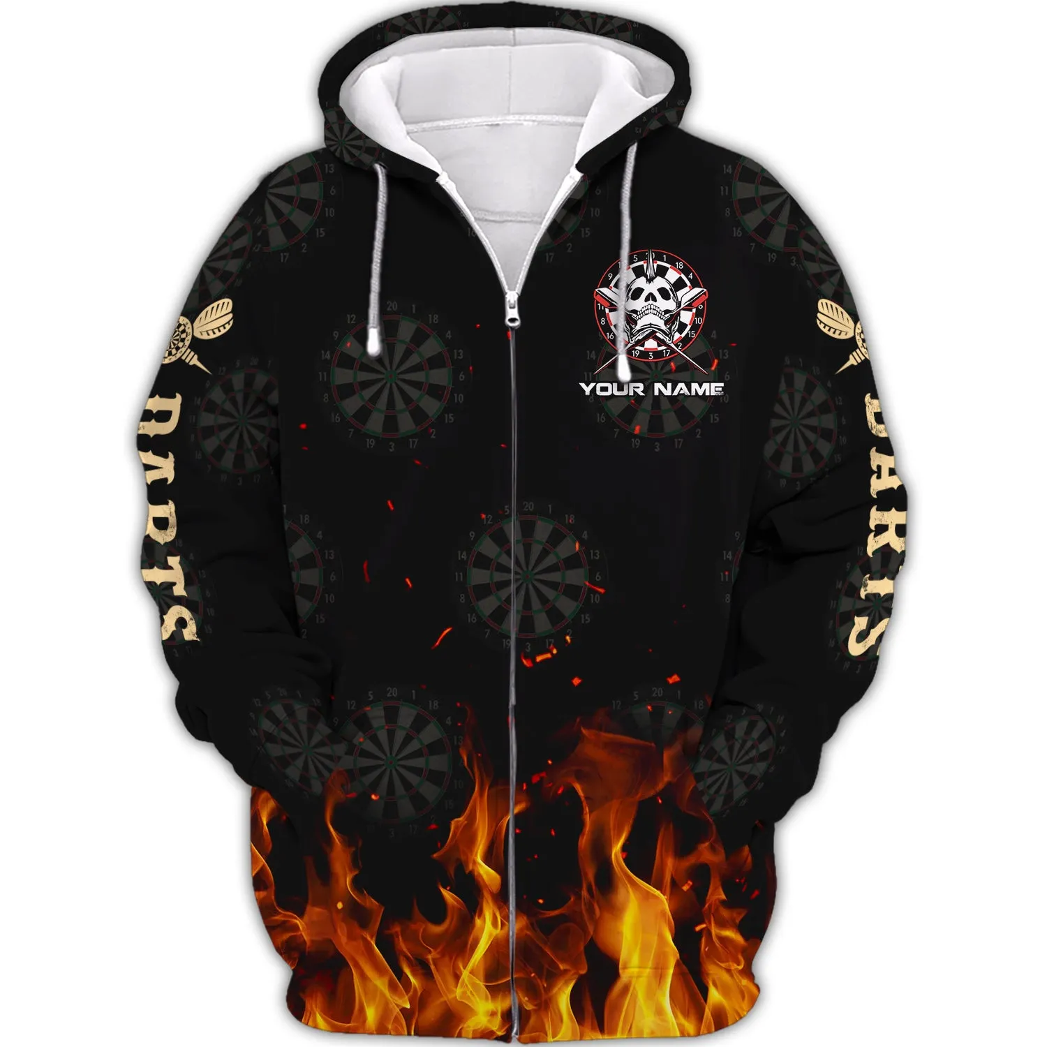 Personalized Name Death Smile At All Of Us, Only The Darts Player Smile Back 3D Printed Shirts