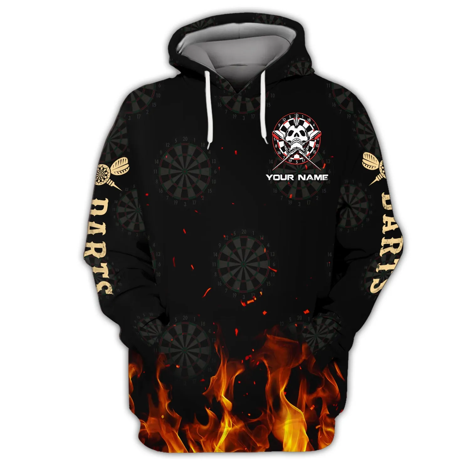 Personalized Name Death Smile At All Of Us, Only The Darts Player Smile Back 3D Printed Shirts