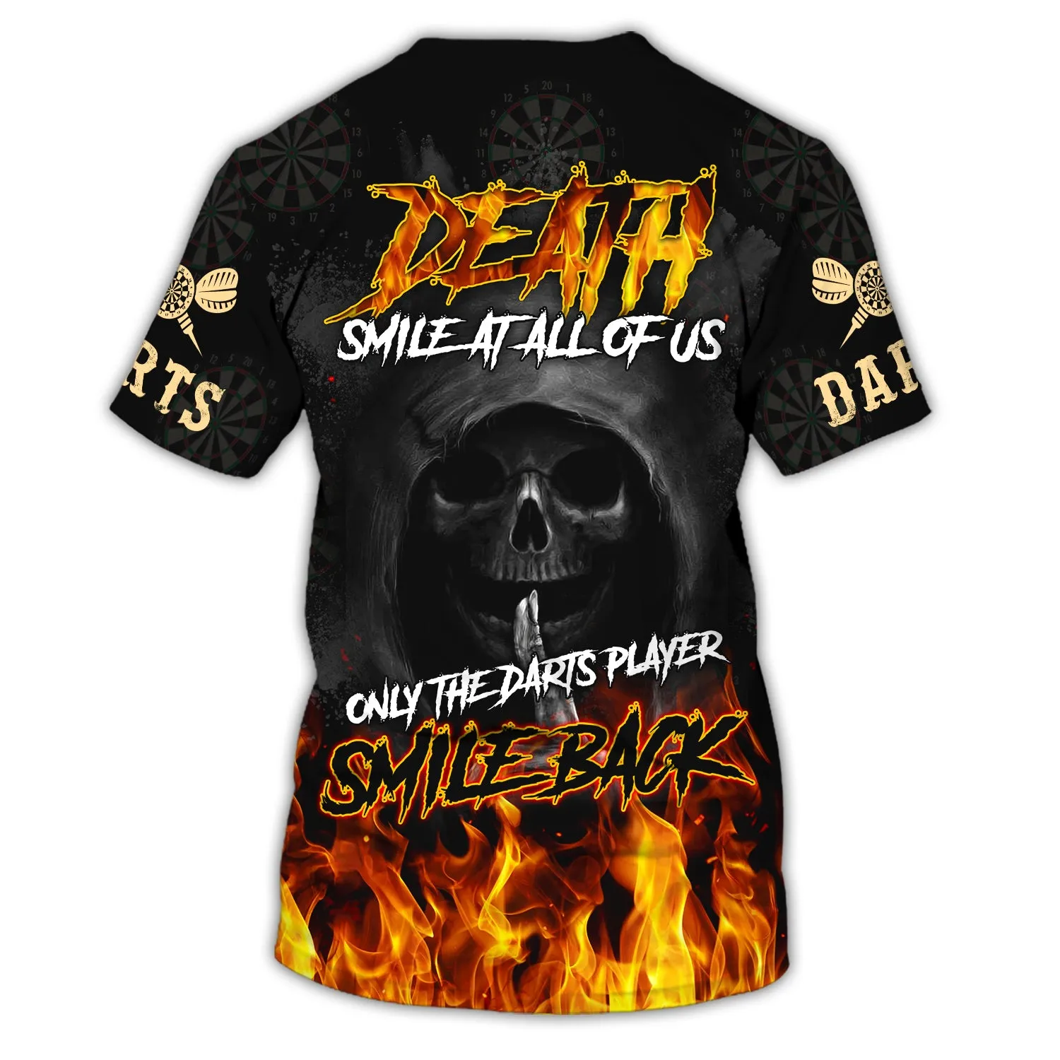 Personalized Name Death Smile At All Of Us, Only The Darts Player Smile Back 3D Printed Shirts