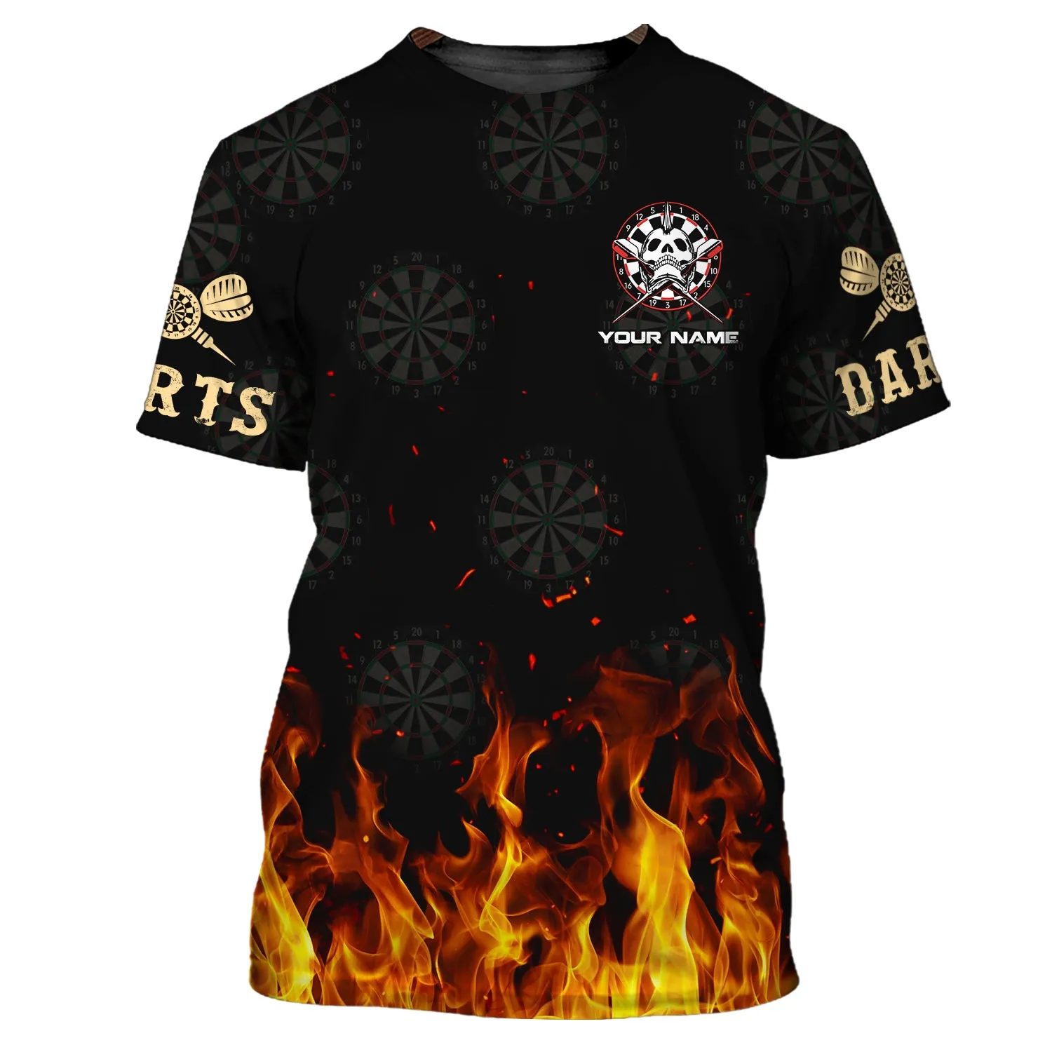 Personalized Name Death Smile At All Of Us, Only The Darts Player Smile Back 3D Printed Shirts