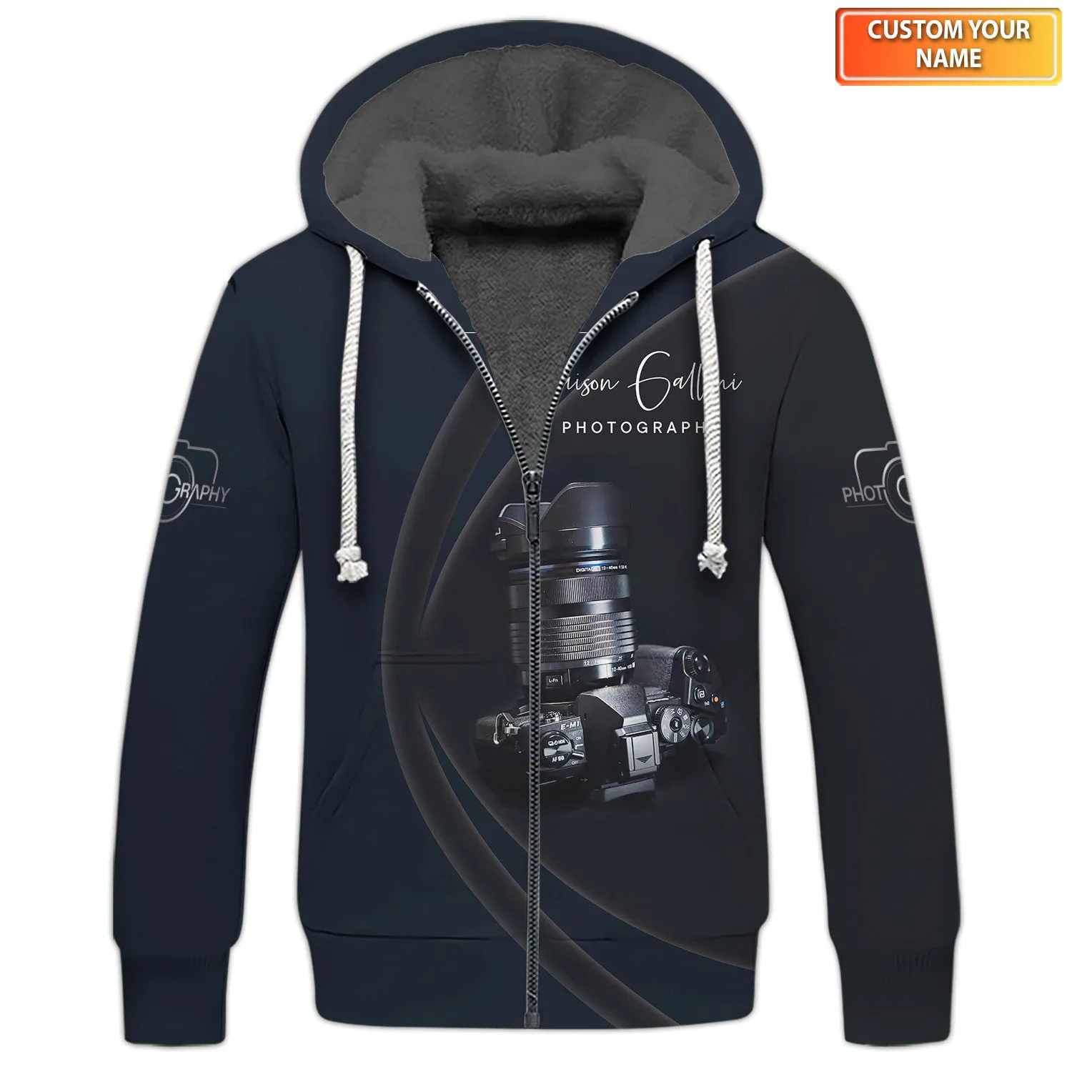 Photography Custom Name Shirts Camera Pattern Design Photographer Shirts