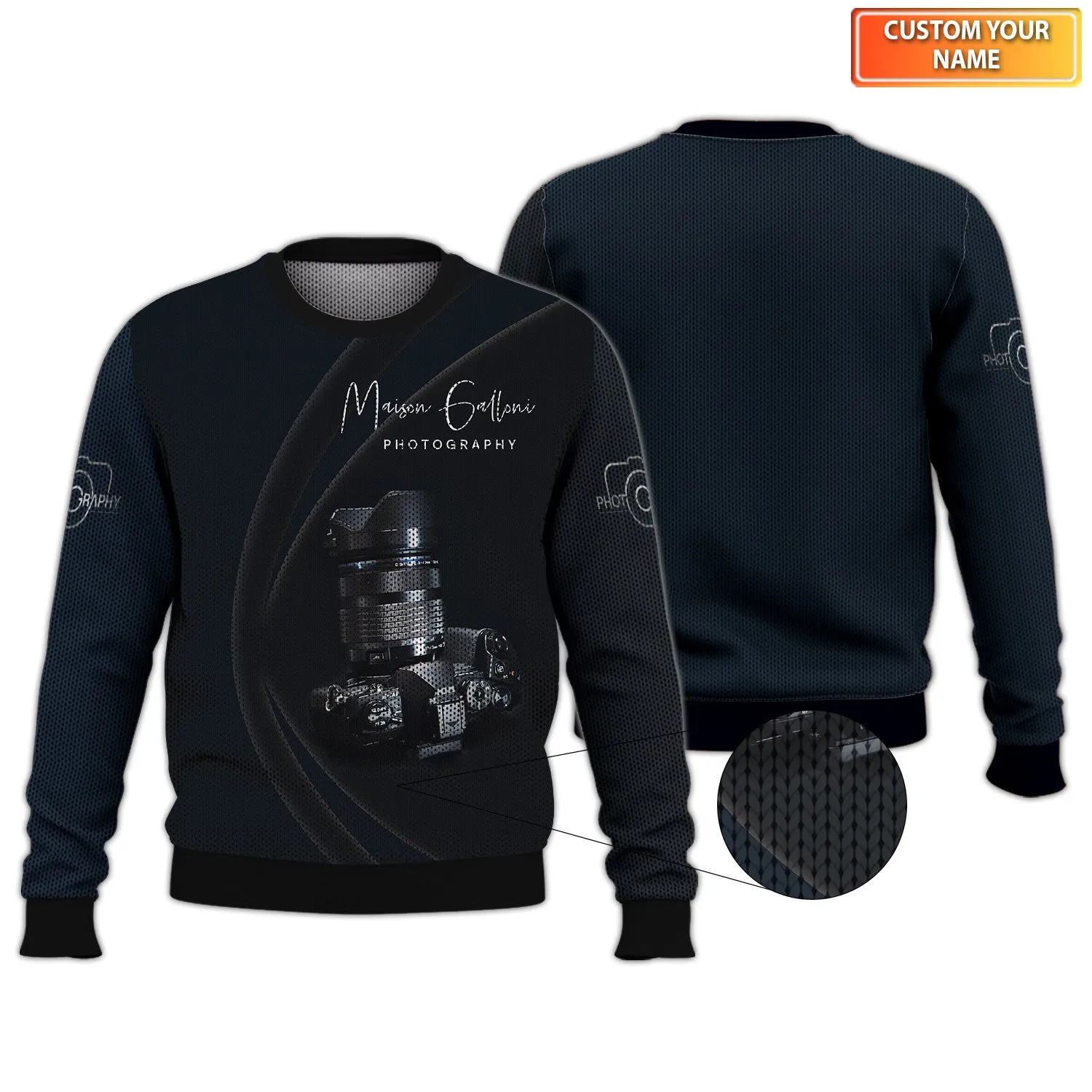 Photography Custom Name Shirts Camera Pattern Design Photographer Shirts
