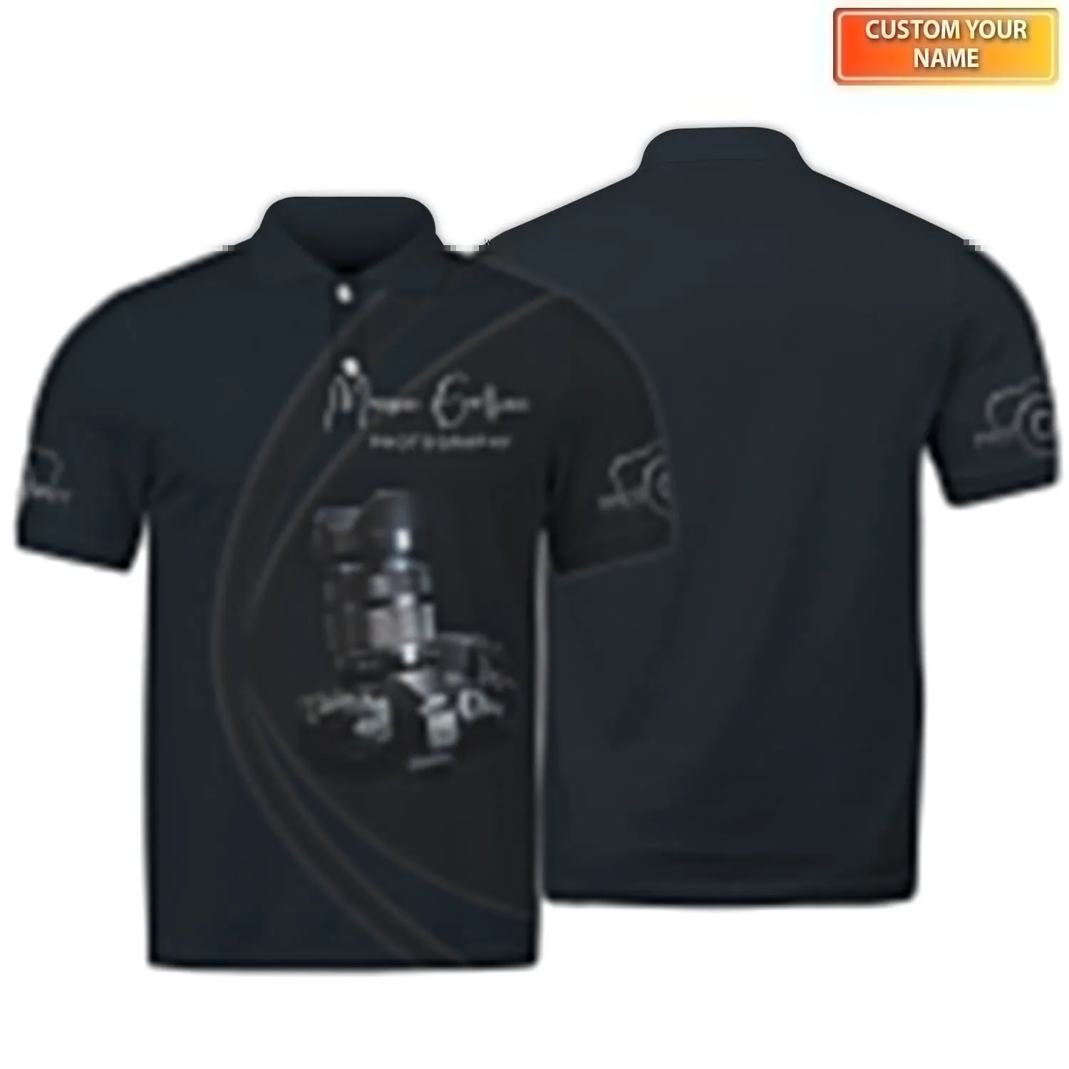 Photography Custom Name Shirts Camera Pattern Design Photographer Shirts