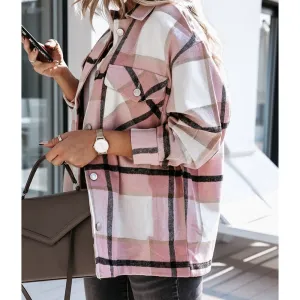 Popular Women's Fashion Plaid Shacket