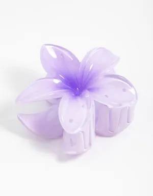 Purple Frangipani Hair Claw Clip
