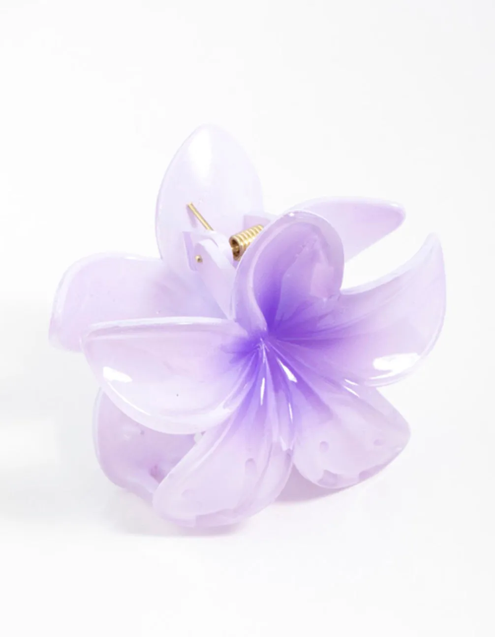 Purple Frangipani Hair Claw Clip