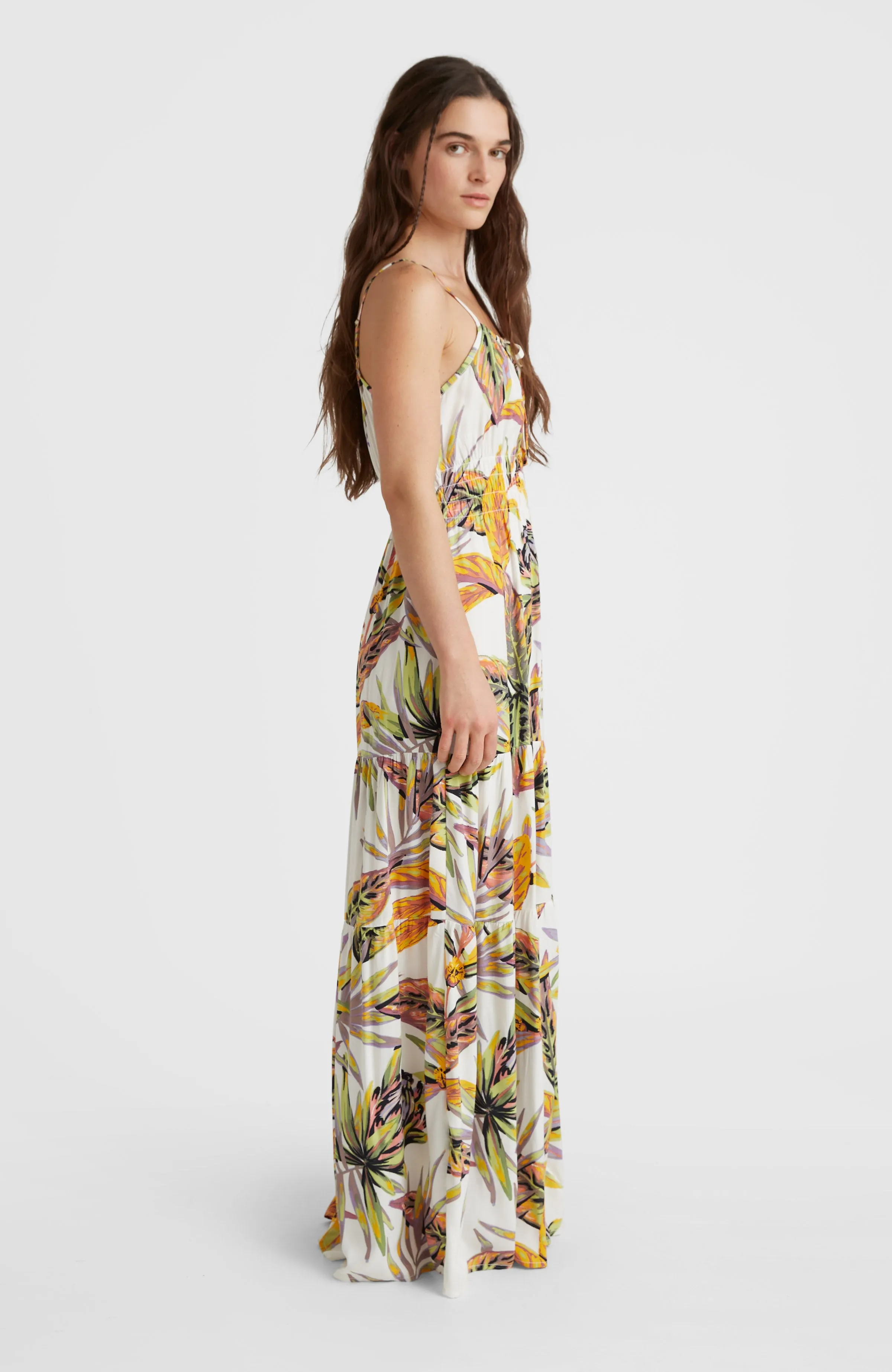 Quorra Maxikleid | White Tropical Flower