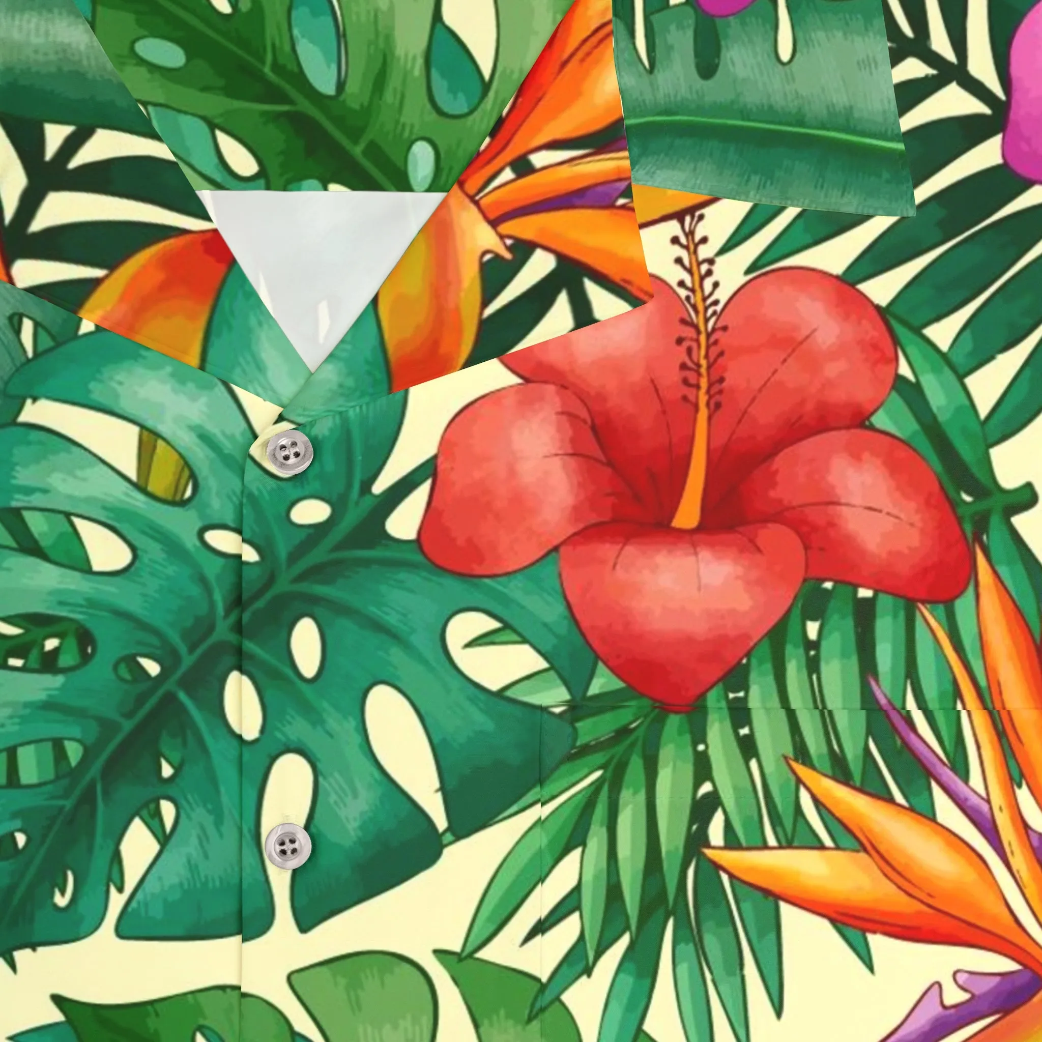 "Bird of Paradise Delight" Hawaiian Shirt - Cotton