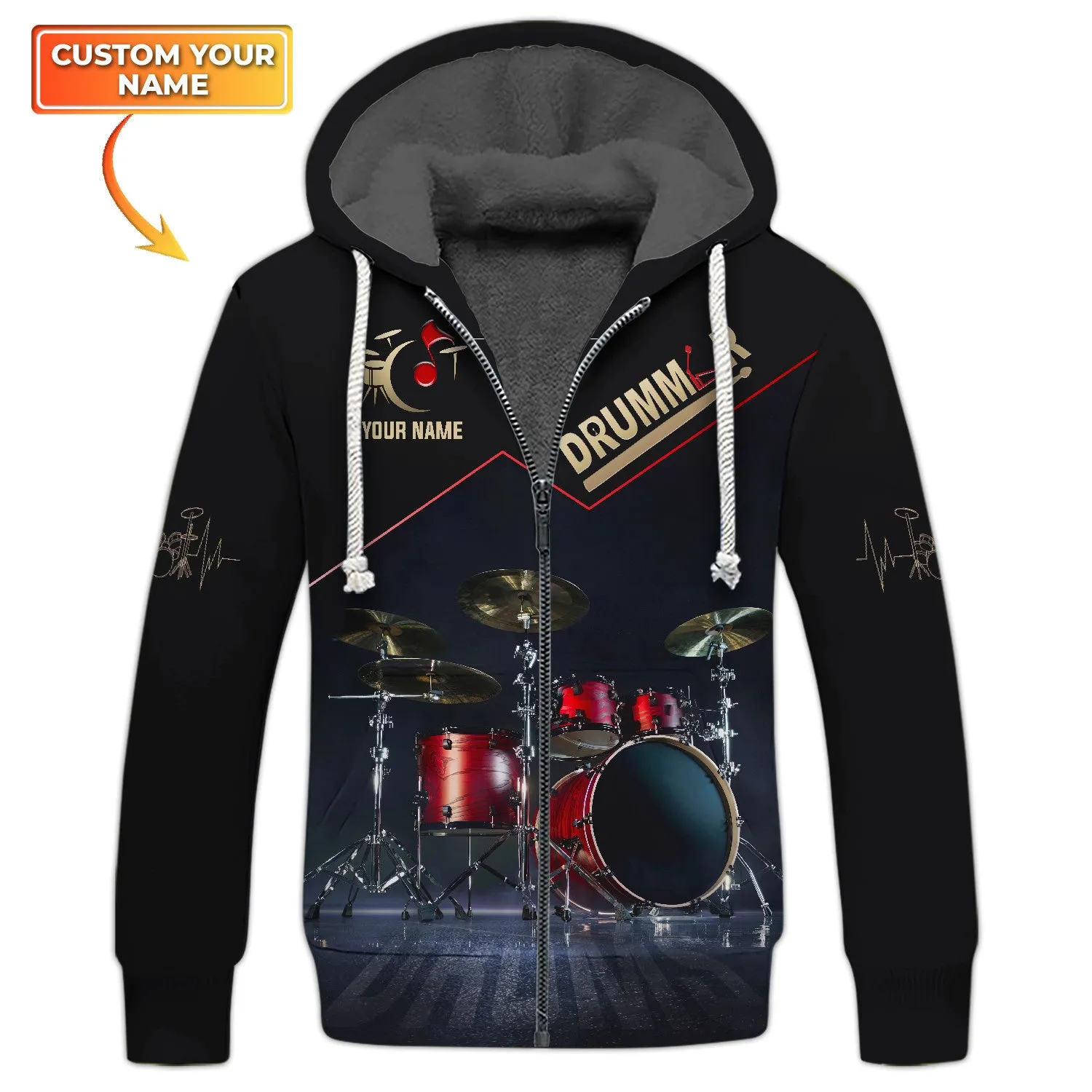 Red Drum Sets Personalized Name 3D Full Print Shirts 2, Gift For Drum Lovers