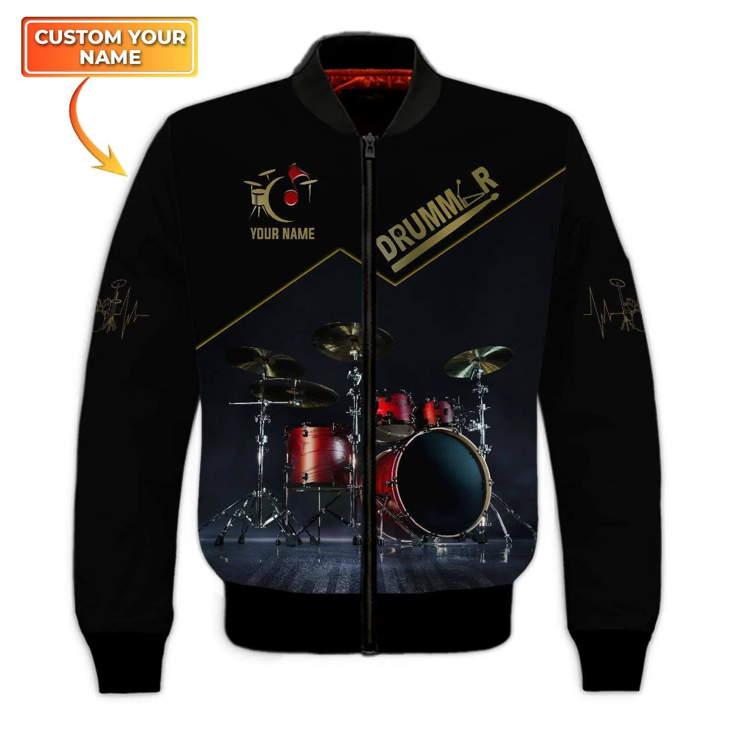Red Drum Sets Personalized Name 3D Full Print Shirts, Gift For Drummer Drum Lovers
