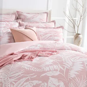 Renee Taylor Palm Tree Jacquard Quilt Cover Set Clay