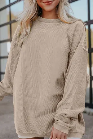 Ribbed Corduroy Oversized Sweatshirt