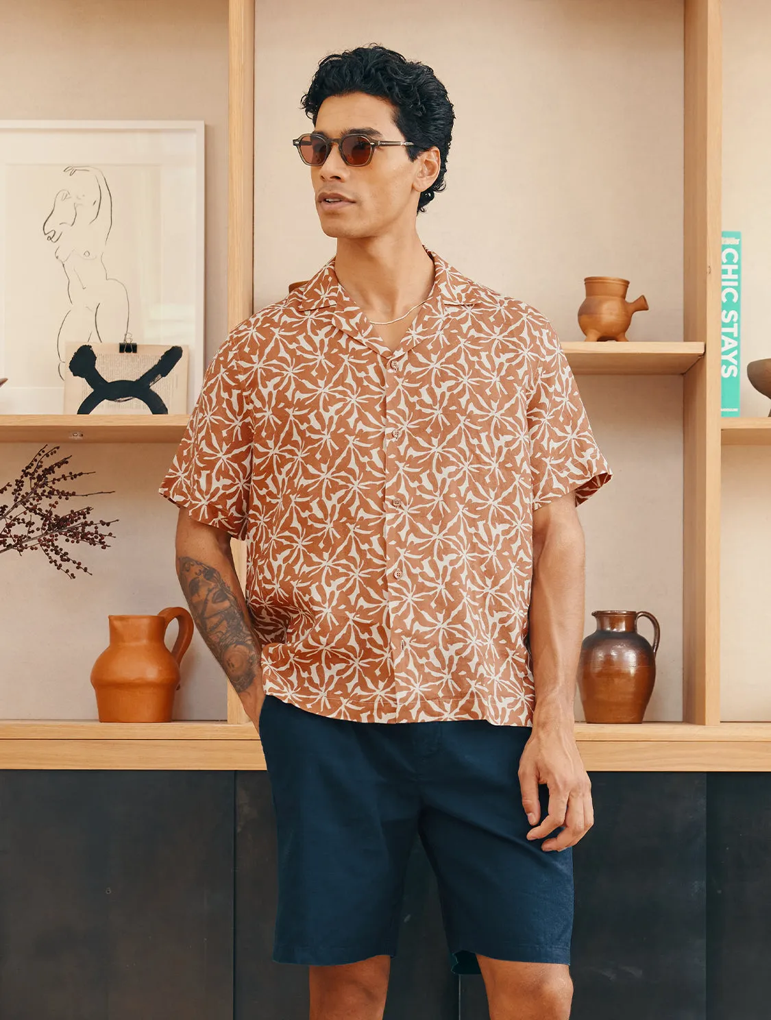 ROBERTO ABSTRACT LINEN SHIRT