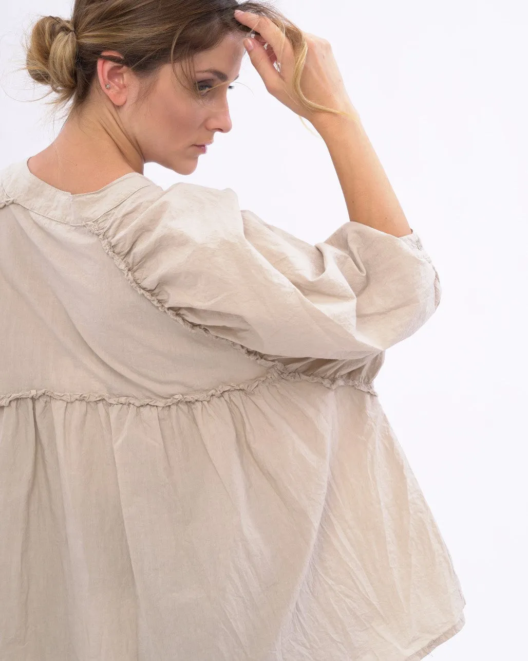 Ruffled Back Organic Cotton Blouse