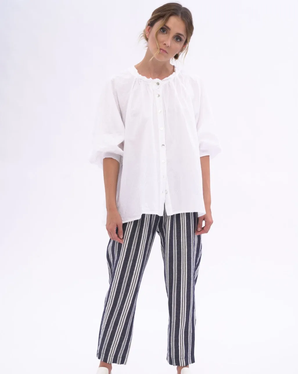 Ruffled Back Organic Cotton Blouse