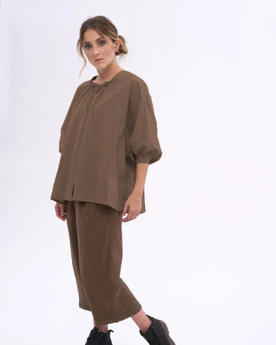 Ruffled Back Organic Cotton Blouse