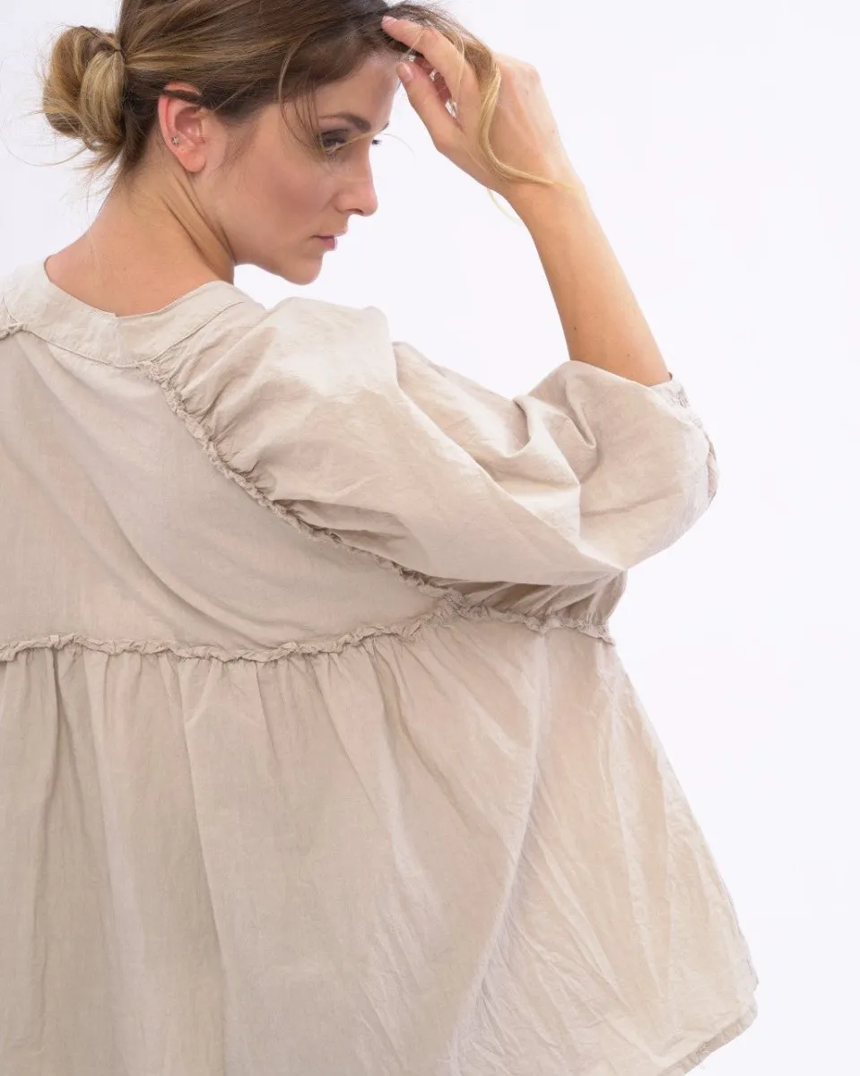 Ruffled Back Organic Cotton Blouse
