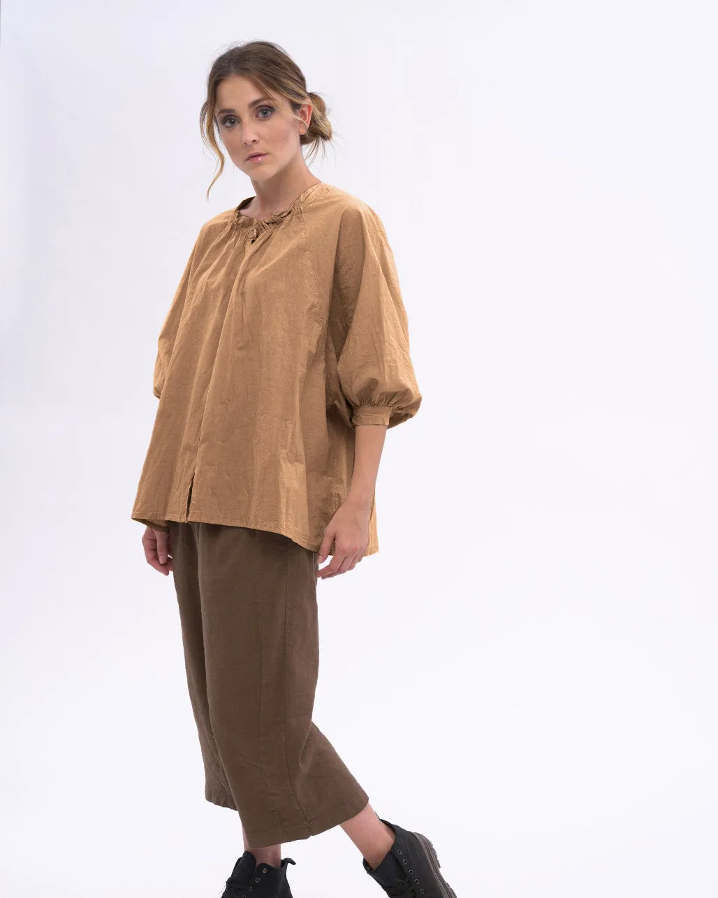 Ruffled Back Organic Cotton Blouse