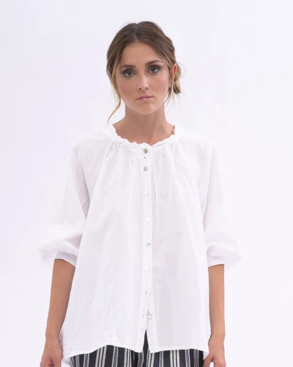 Ruffled Back Organic Cotton Blouse