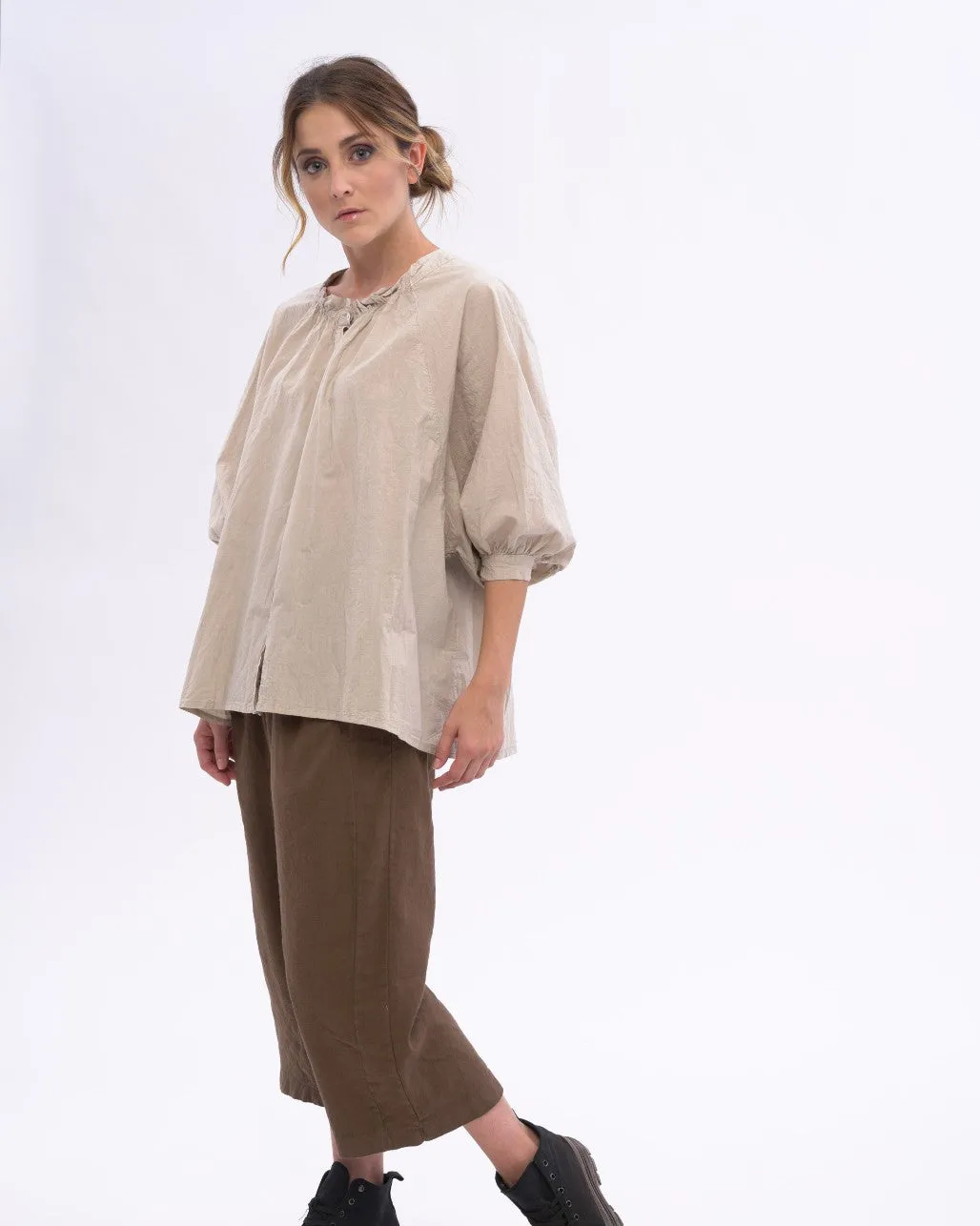 Ruffled Back Organic Cotton Blouse
