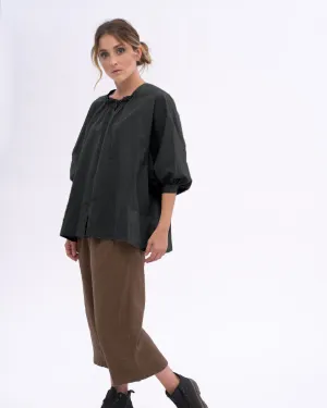 Ruffled Back Organic Cotton Blouse