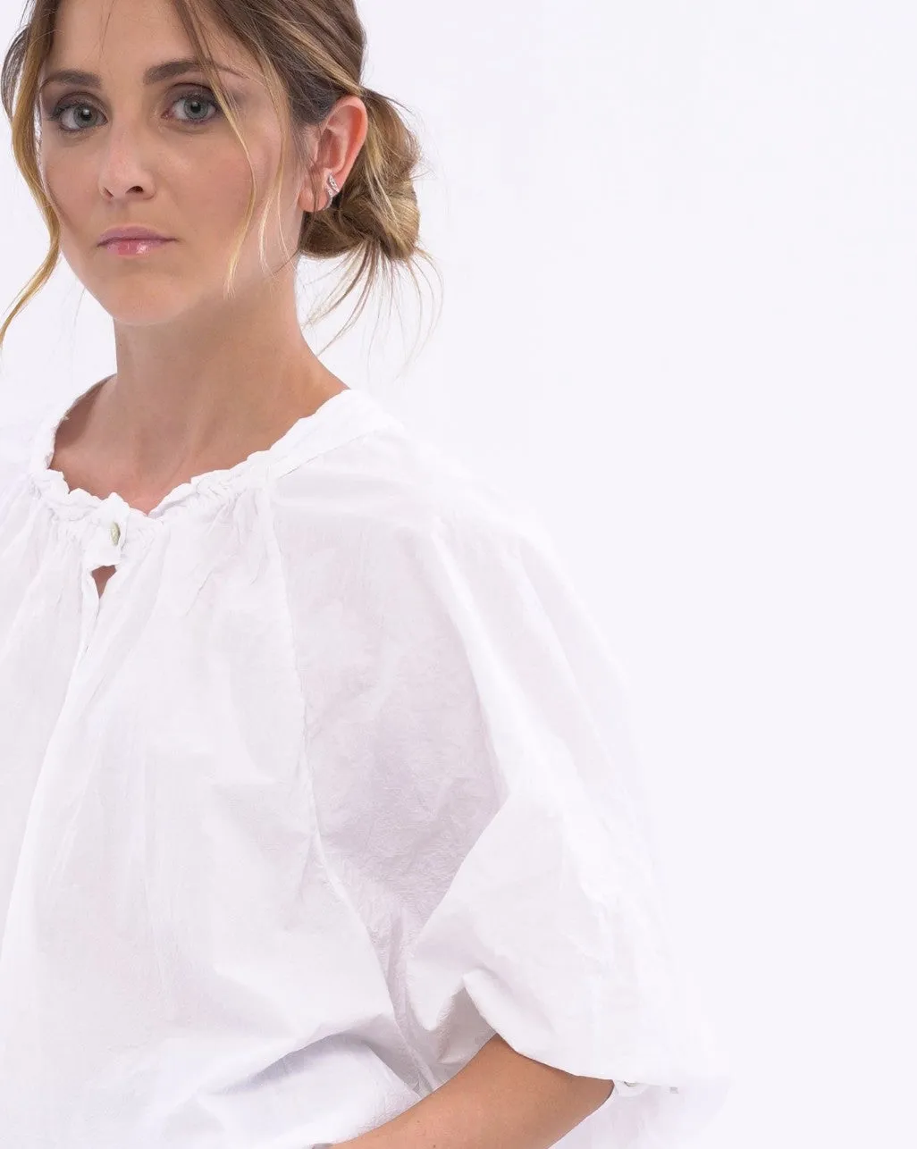 Ruffled Back Organic Cotton Blouse