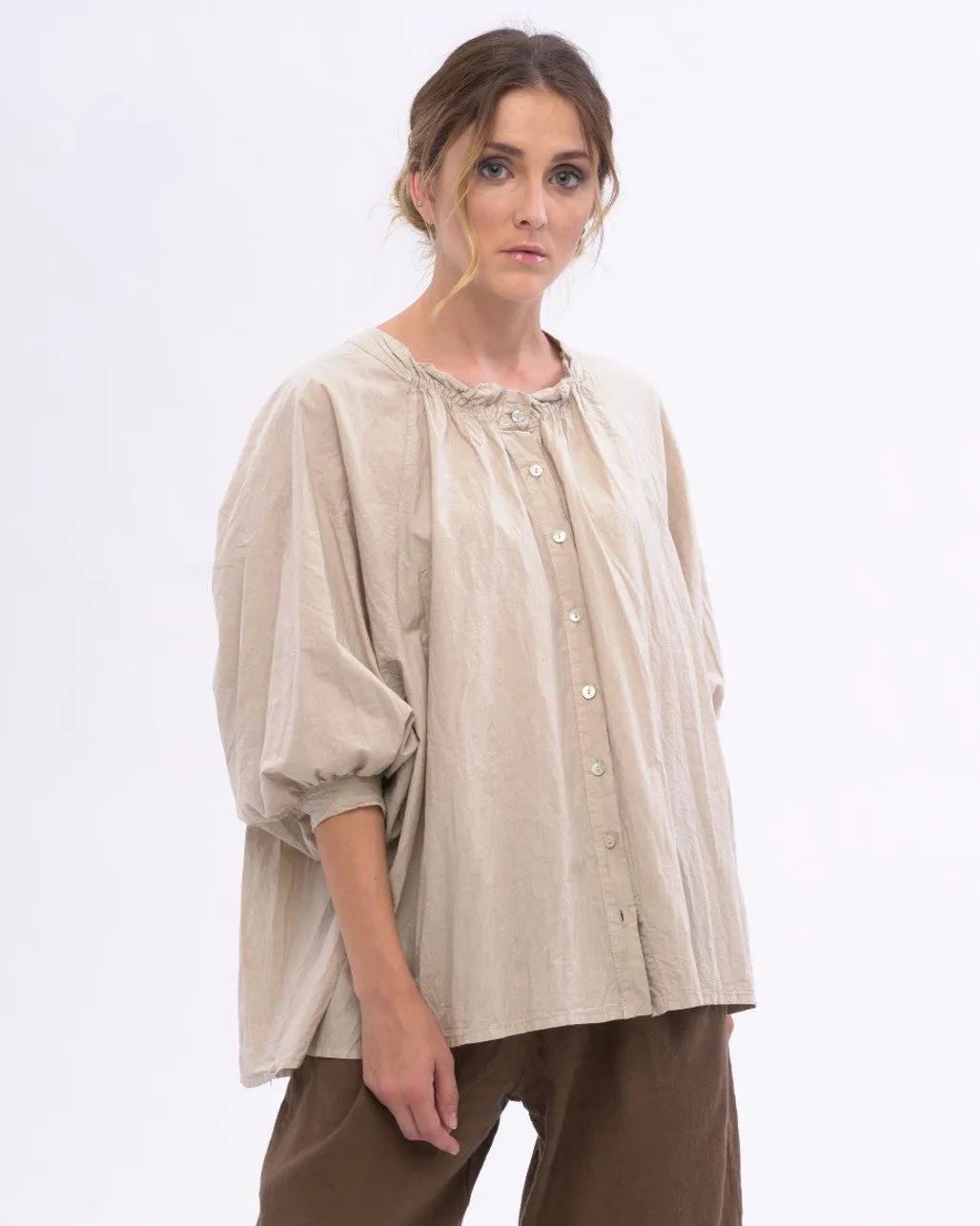 Ruffled Back Organic Cotton Blouse