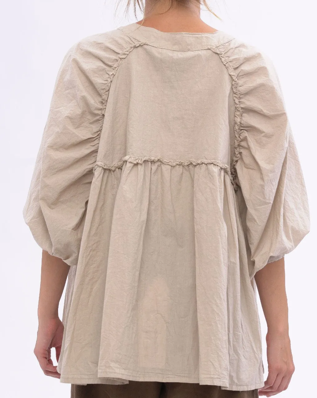 Ruffled Back Organic Cotton Blouse
