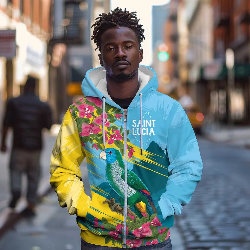Saint Lucia Afro Zip Hoodie Tropical Vibes LT7