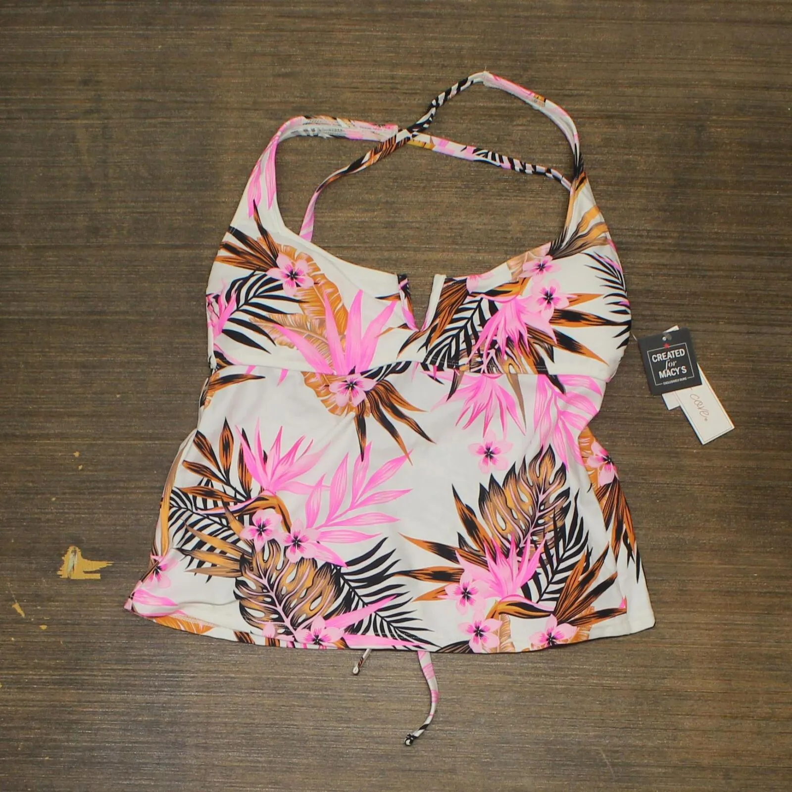 Salt   Cove Women's Tropic Time Printed V-Wire Tankini Top 805132