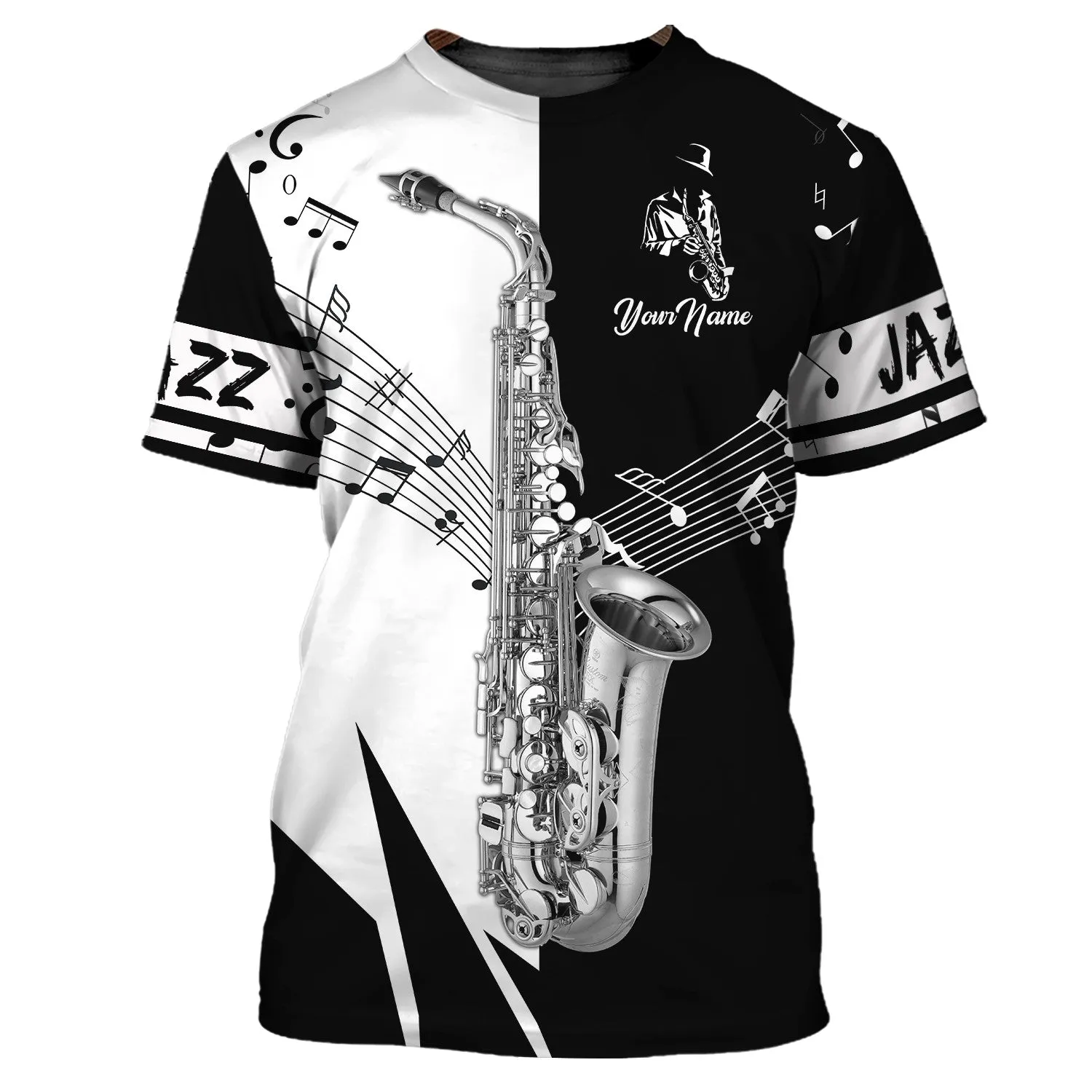 Saxophone Musical Instrument Personalized Name 3D Zipper Hoodie, 3D Hoodie Tshirt